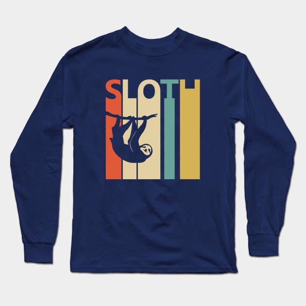 Funny Vintage Sloth Gift Long Sleeve T-Shirt by GWENT